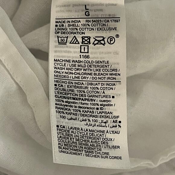 Old Navy White Tie-Strap Ruffle Hem Cotton Sundress Tall Large - Picture 6 of 8